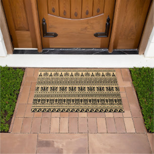 Paillasson Fret grec, Motif méditerranéen, Brown