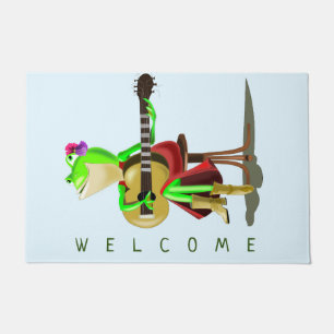Paillasson Frog Jouer de la guitare - Bienvenue