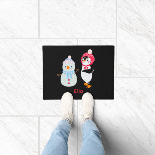 Paillasson Frosty le bonhomme de neige et le pingouin
