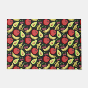 Paillasson Fruit motif transparent   fruits tropicaux colorés