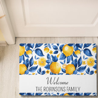 Paillasson Fruit tropical Motif citron Nom de famille personn