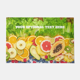 Paillasson Fruits tropicaux au texte personnalisé