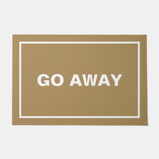 Paillasson Fun Beige Brown Frame Go Away Introduire Sarcastiq (Devant)