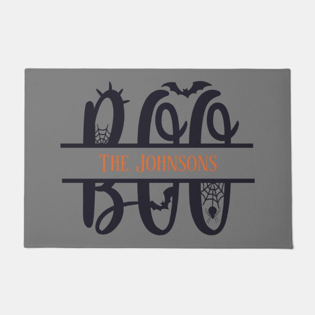 Paillasson Fun Boo Monogram Ajouter Nom Halloween (Devant)