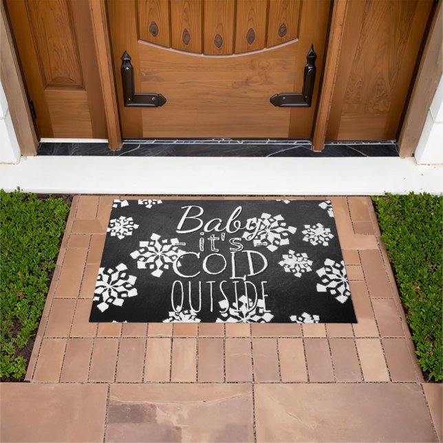 Paillasson Fun Cute Baby Son Froid Dehors Chalkboard (De plein air)