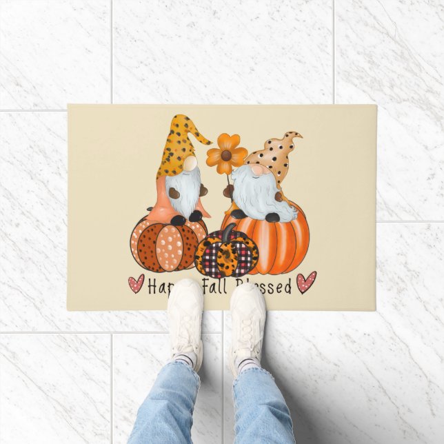 Paillasson Fun Migny Happy Fall Blessé Gnomes Doormat (Intérieur)
