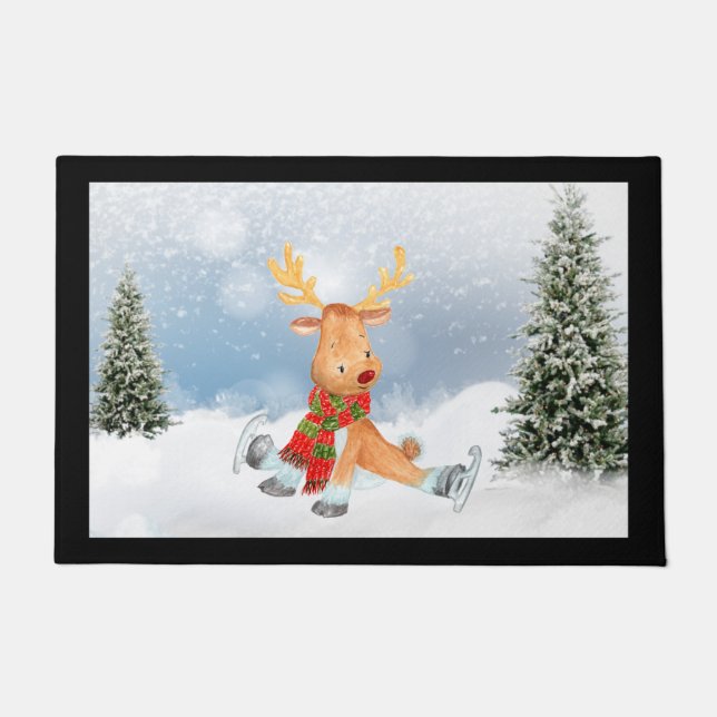 Paillasson Fun Moose Wildlife Porte de Noël Mat (Devant)