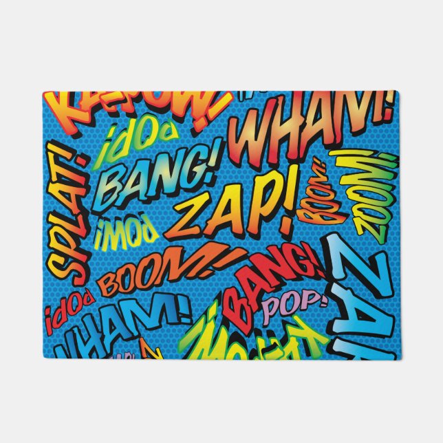 Paillasson Fun Retro Comic Book pop Art Sounds (Devant)