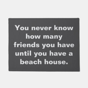 Paillasson Funny Beach House Amis Dire Citation Noir