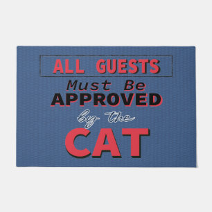 Paillasson Funny Chat Humour Bleu Accueil Porte Mat