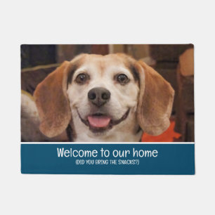 Paillasson Funny Chien Photo Bienvenue Avez-Vous Apporté Snac