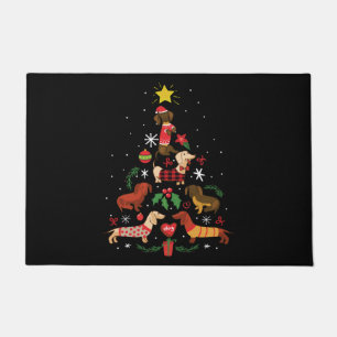 Paillasson Funny Dachshund sapin de Noël