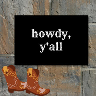 Paillasson Funny Howdy Y'all Modern Minimal Bienvenue Sud