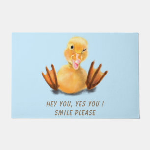 Paillasson Funny Jaune Canard Jouer Wink Smile - Texte Person