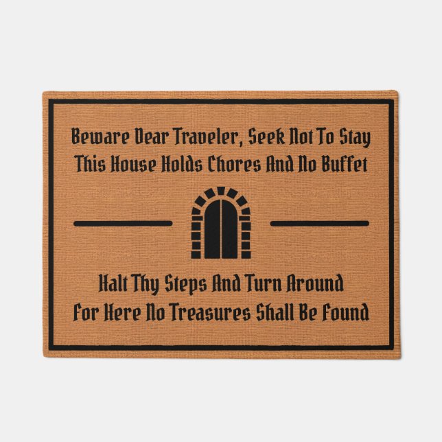 Paillasson Funny Medieval Old English Humor Rustic Minimalist (Devant)