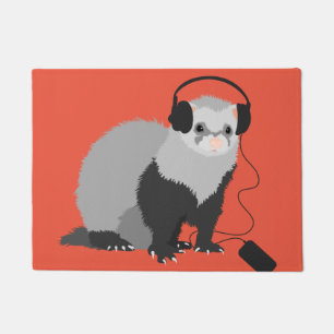 Paillasson Furet drôle de mélomane