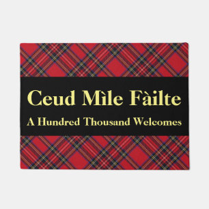 Paillasson Gaélique cent mille tartans de Stewart d'accueils