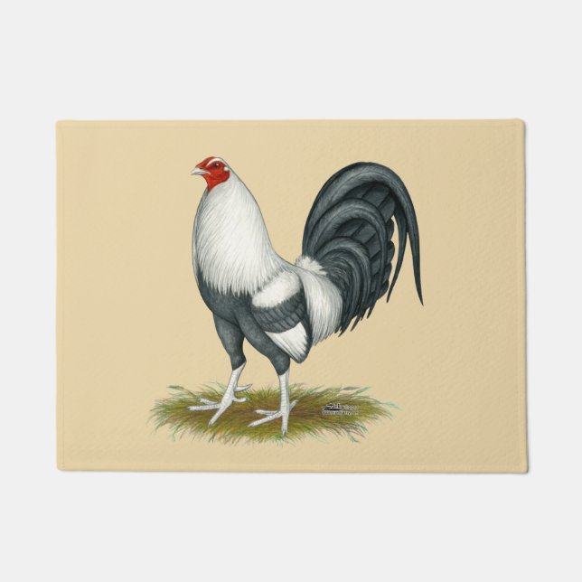 Paillasson Gamecock Bleu d'argent du jeu américain (Devant)