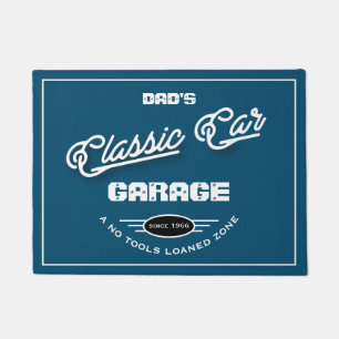 Paillasson Garage Classic Voiture N'Importe Quel Nom Bleu Bla