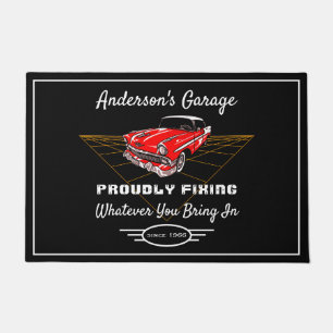 Paillasson Garage N'Importe Quel Nom Fièrement Fixer Slogan R