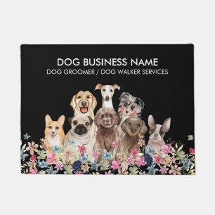 Paillasson Garde d'animaux floraux Black Dogs