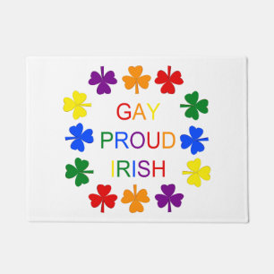 Paillasson Gay Fier Irlandais LGBT Rainbow Shamrocks