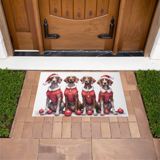 Paillasson German Shorthaired Pointer Christmas Dress Santa (De plein air)