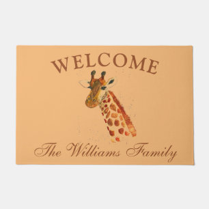 Paillasson Giraffe Cute Jungle Zoo Animal Africain Safari