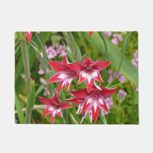 Paillasson Gladiolas rouge et blanc Botanique d'été