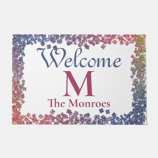 Paillasson Glam Sparkling Gems Nom monogramme (Devant)