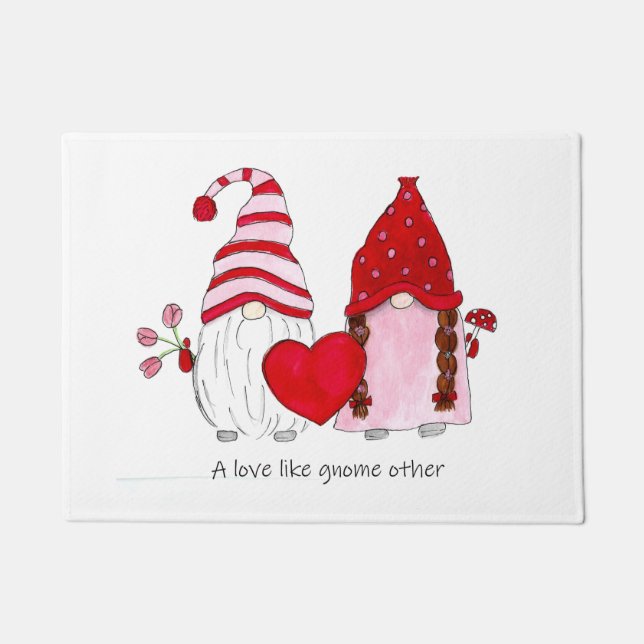 Paillasson gnome couple valentine un amour comme gnome autre (Devant)