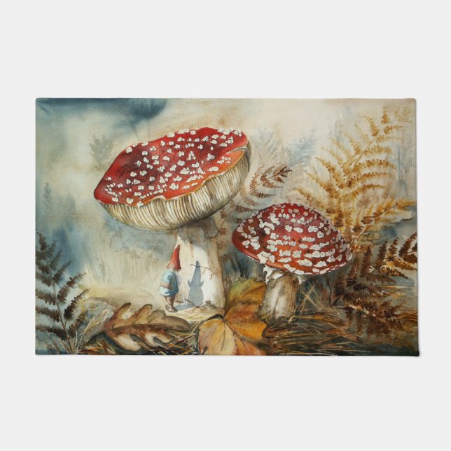 Paillasson gnome d'aquarelle (Devant)