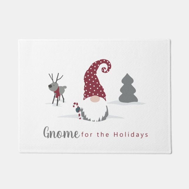 Paillasson Gnome et Reindeer Scandinavian Tomte design (Devant)