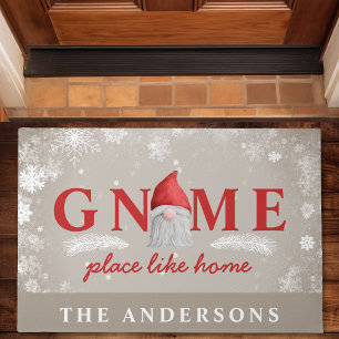 Paillasson Gnome Place Like Home Fêtes de Noël Famille