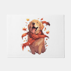 Paillasson Golden Retriever Automne Dog Feuilles d'automne