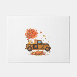 Paillasson Golden Retriever Citrouille Camion Automne Leaf au