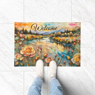 Paillasson Golden Rose River Valley Sunrise Bienvenue