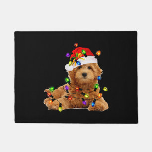 Paillasson Goldendoodle Christmas Père Noël