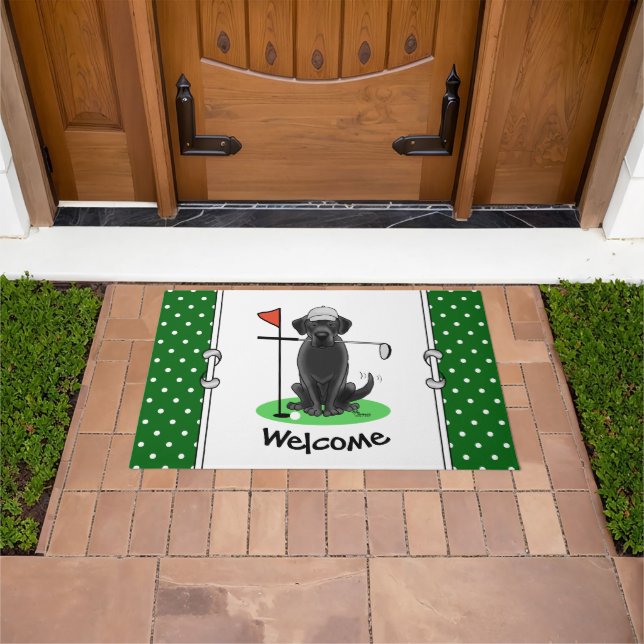Paillasson Golf Black Labrador Retriever Dog - mignonne (De plein air)