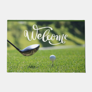 Paillasson Golf boule tee off sur green bienvenue golfeur