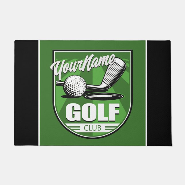 Paillasson Golf Club NAME Pro Golfer Player Personnalisé (Devant)
