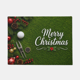 Paillasson Golf de Noël sur gazon vert