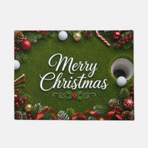 Paillasson Golf de Noël sur gazon vert