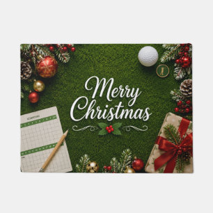 Paillasson Golf de Noël sur gazon vert