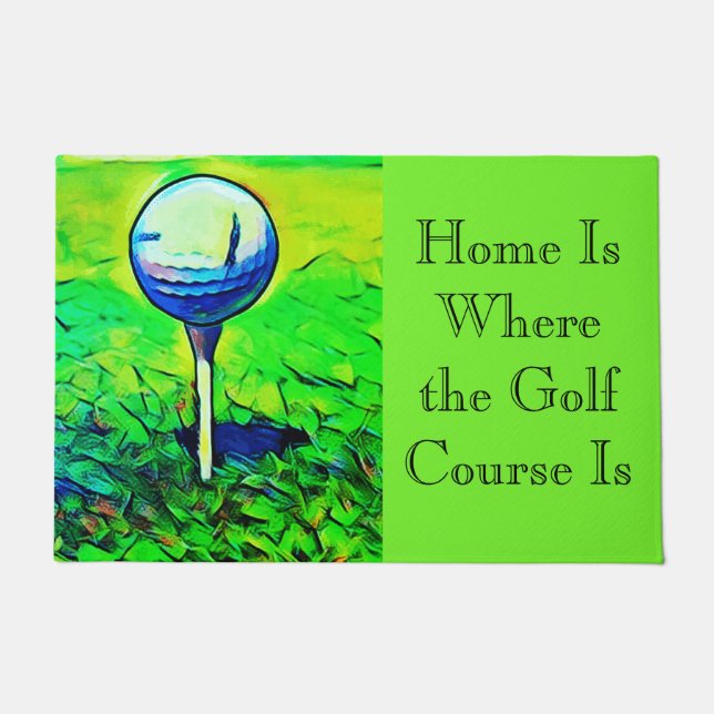 Paillasson Golf Theme Home est l'endroit où le terrain de gol (Devant)