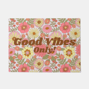 Paillasson 'Good Vibes Only' Joyeux mât de portes florales co