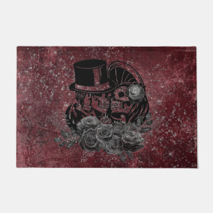 Paillasson Gothique Kissing Skulls Couple Et Sang Rouge Étern
