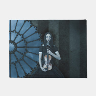 Paillasson Gothique Victorian Girl tenant Violon Imaginaire f