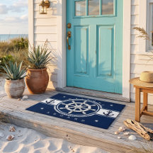 Gouvernail de navire bleu marine nautique Ancre