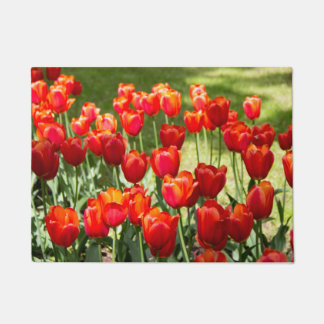 Paillasson Grand champ de tulipes rouges